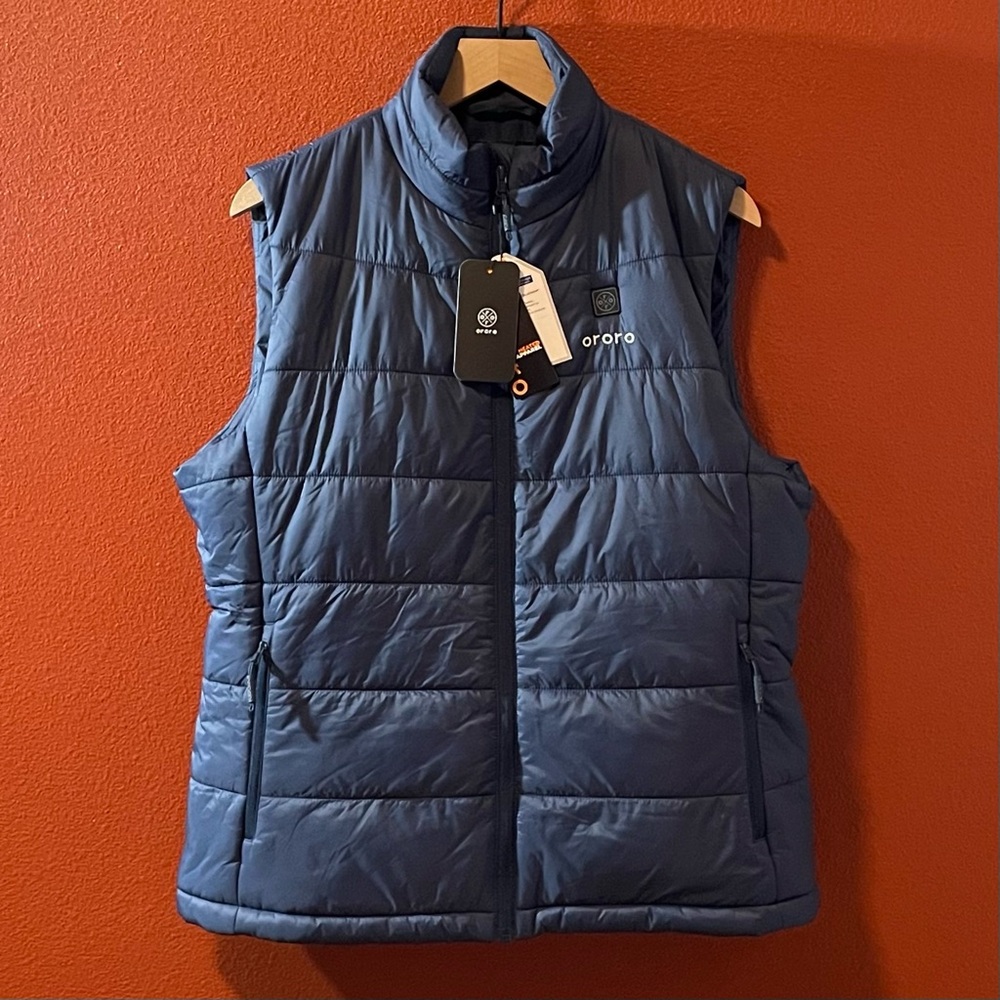 Ororo Men’s NWT Classic Full Zip Regular Fit Heated Mid Layer Puffer Vest Jacket